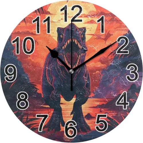 Miniatura 63 de Hummingbird - Reloj de pared de resorte redondo de 10 pulgadas, sin tictac, silencioso, funciona con pilas, reloj analógico atómico de cuarzo