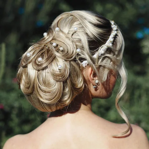 Miniatura 2 de WILLBOND Paquete de 40 horquillas de perlas blancas, en forma de U, para peinados de novia, boda, elegantes accesorios para el cabello para novias