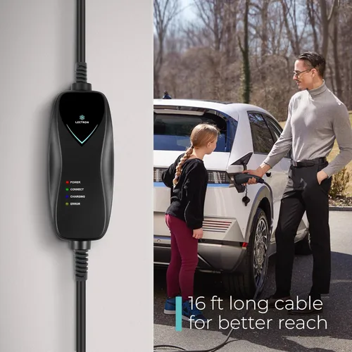 Miniatura 5 de Lectron Cargador J1772 de nivel 1 (versión WiFi) – 120 V, 15 amperios, enchufe NEMA 5-15, cable de extensión de 16 pies – Cargador de coche
