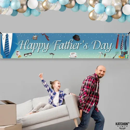Miniatura 7 de KatchOn, Cartel de feliz día del padre – XL, 120 x 20 pulgadas Cartel del Día del Padre para decoración del día del padre para fiesta Telón