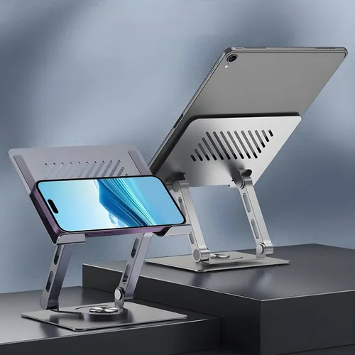 Miniatura 2 de GuaziV Soporte giratorio de 360° para tableta, soporte ajustable para tablet iPad para escritorio, soporte giratorio plegable para iPad