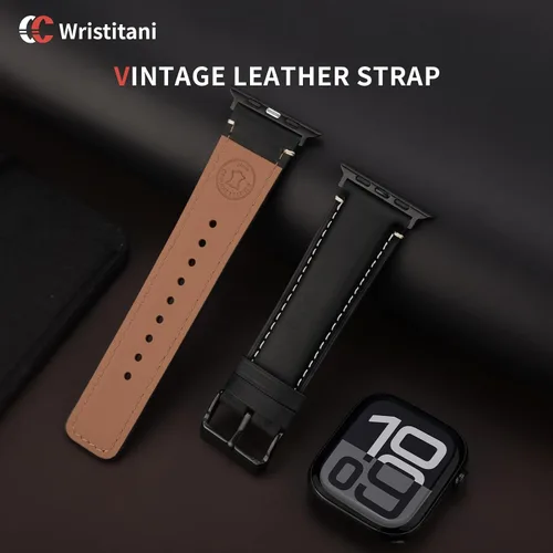 Miniatura 3 de Wristitani Correas de cuero compatibles con correas de Apple Watch de 1.732 in, 1.772 in, 1.811 in, 1.929 in, 1.575 in, 1.614 in, 1.654 in