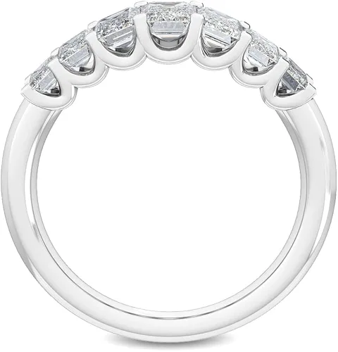 Miniatura 3 de CUSTOMIZE JEWELS 1.10 Ctw Emerald Shape White Lab Grown Diamond In 14K White Yellow Rose Gold Side Stone Engagement Ring,F-GVS1-VS2
