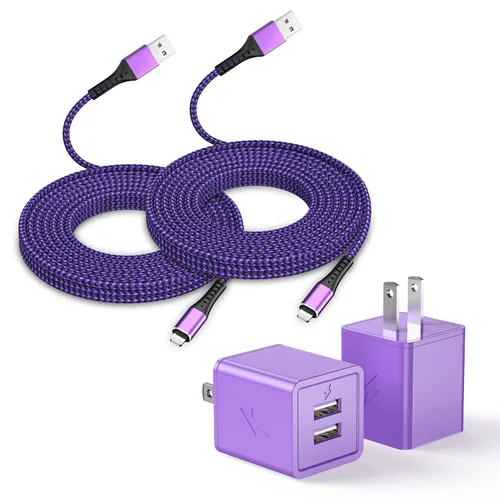 Miniatura 9 de Cargador rápido para iPhone, cargador de iPhone de carga rápida, paquete de 2 cargadores de pared USB de doble puerto, adaptador de bloque