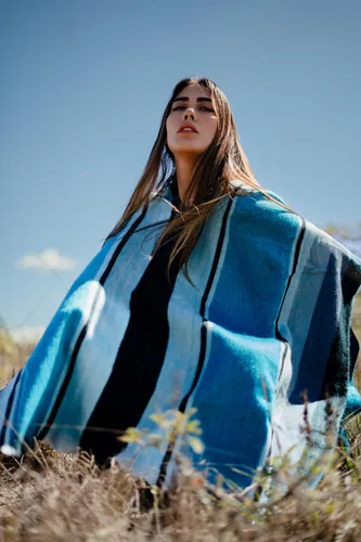 Miniatura 4 de Ponchos for Women, Alpaca Wool, Ponchos Adult, Poncho Sweater Women, Womens Poncho, Blue shawls and wraps