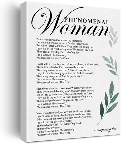 Lienzo inspirador para pared, diseño de mujer fenomenal motivacional, impresión en lienzo feminista positiva, pintura en lienzo para oficina, hogar,