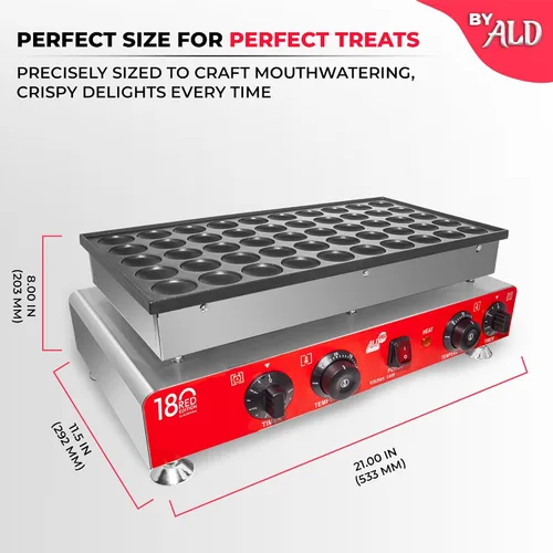 Miniatura 5 de ALDKitchen Mini fabricante holandés para panqueques, antiadherente, 110 V (25 panqueques)
