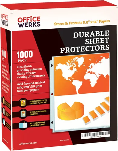 Miniatura 9 de Office Werks - Protectores de 250 hojas, protectores de páginas transparentes de 8.5 x 11 pulgadas para carpeta de 3 anillas, protectores