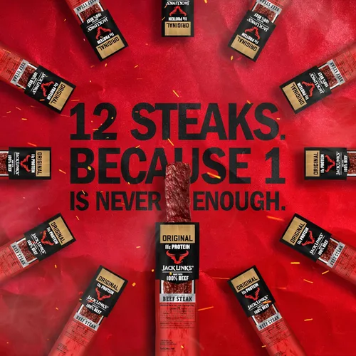 Miniatura 6 de Jack Link's Carne de Res en Filete, Original - Aperitivos de Proteína, Aperitivo de Carne con 12g de Proteína, Hecho con 100% Carne, Envase al Por