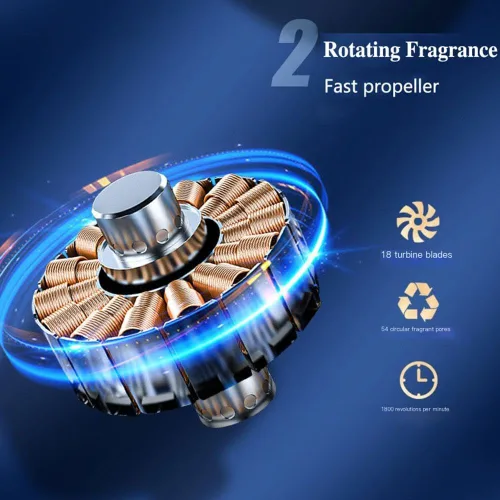 Miniatura 7 de Ambientador de aire para automóvil con energía solar, difusor de aromaterapia giratorio con energía de helicóptero, fragancia duradera, perfume, Rojo