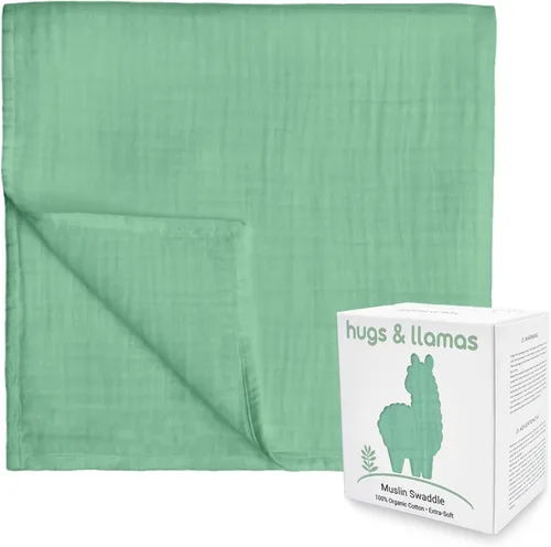 Miniatura 10 de hugs & llamas Mantas para envolver 100% muselina de algodón orgánico, unisex, extra suaves, mantas para recién nacidos y bebés, lavables a máquina