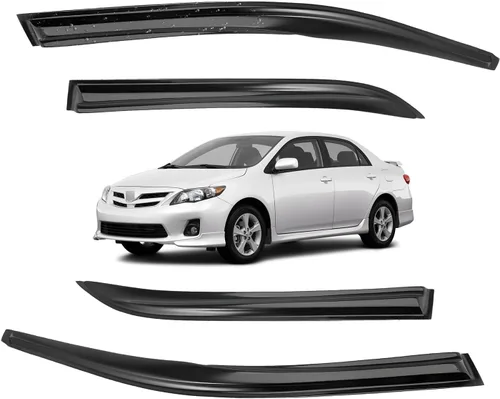 Miniatura 137 de Viseras para ventanas para Mazda 3 Sedán 4 puertas 2004 2005 2006 2007 2008 2009 estilo JDM Mugen, deflector de viento, protector solar y de lluvia
