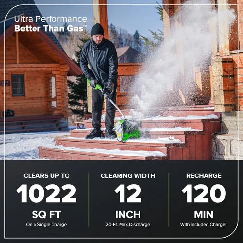 Miniatura 3 de Pala para nieve, de Greenworks, Gmax 40 V, de 12 pulgadas