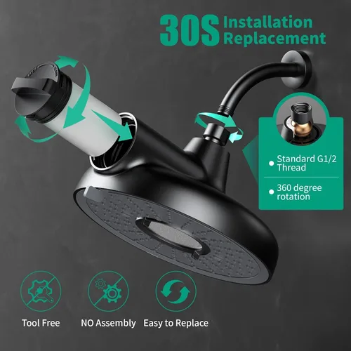 Miniatura 3 de Longriver Cartucho de repuesto para cabezal de ducha filtrado F8, compatible con productos idénticos, 99% elimina cloro, metales pesados