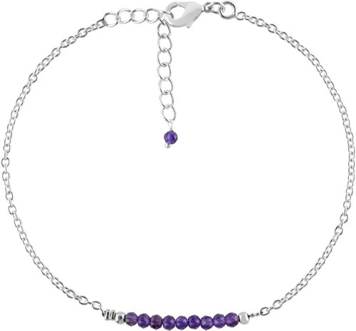 Miniatura 36 de YANARA Pulsera de tobillo para mujer, piedra de nacimiento natural, cuentas de piedras preciosas, tobillera delicada hecha a mano de 9 pulgadas +