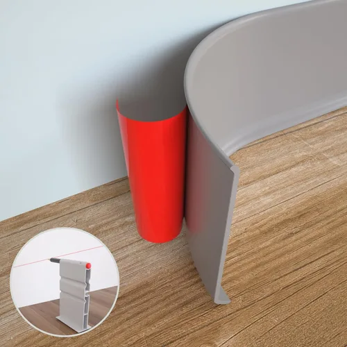 Miniatura 10 de Moldura flexible para zócalo, 4 pulgadas x 20 pies, base de vinilo para despegar y pegar, base de pared de goma autoadhesiva (S100, blanco)