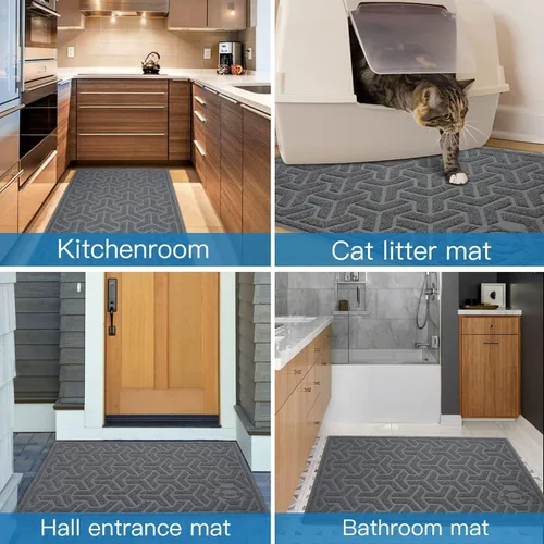 Miniatura 6 de UPSKY Tapete de arena para gatos, tapete suave para patas de gatito, tapete grande para caja de arena de 35 x 24 pulgadas, control de dispersión