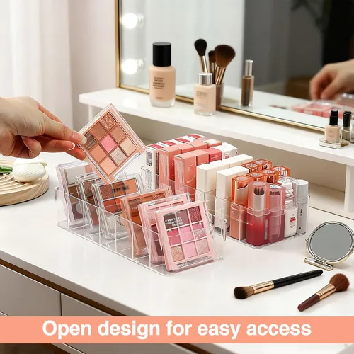 Miniatura 5 de Organizadores de Maquillaje de Acrílico Transparente, Organizador de Baño de 7 Secciones para Cajón, Estuches de Exhibición de Cosméticos