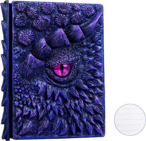 Miniatura 26 de Diario 3D en relieve de ojo de dragón en relieve, cuaderno grabado de resina, cuaderno Dnd para los amantes de los dragones, papel en blanco, bloc