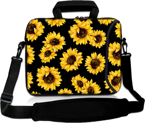 Miniatura 29 de RICHEN - Bolso cruzado con asa para laptops, iPads, libros electrónicos y tabletas infantiles, con bolsillo Flores