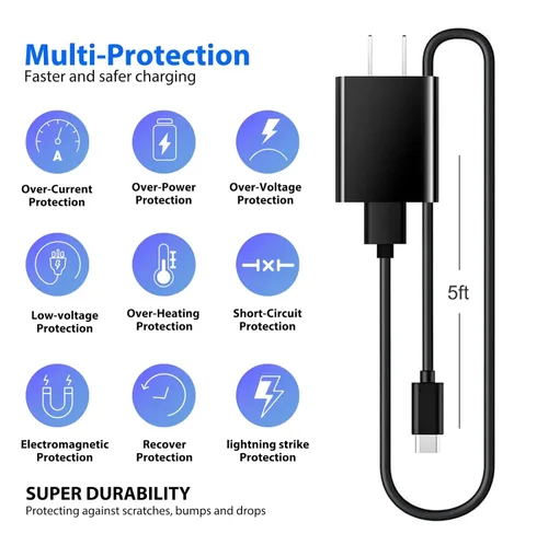 Miniatura 3 de Cable de carga USB C de 20 W para Motorola G Power 2025 2026/2024/2022 G Stylus 2024, Moto Turbo One 5G UW Ace, Edge/Razr, G200 G100 G41 G71 G30 G10