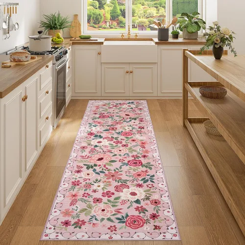 Miniatura 116 de DUKINO Alfombra de área de 6 x 9 pies, alfombra floral para sala de estar, ligera, antideslizante, lavable, alfombra de interior de pelo bajo