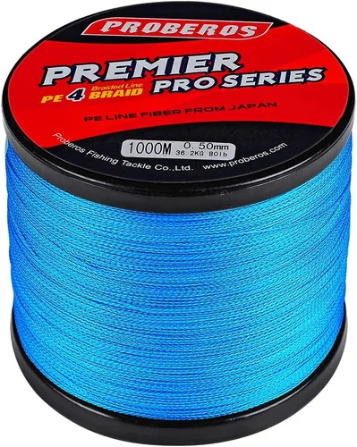 Miniatura 13 de Sedal trenzado de 4 hebras, más fuerte, multifilamento, de polietileno, trenzado, para agua salada, 6 lb - 100 lb, 100 m - 300 m - 500 m, súper