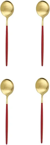 Miniatura 12 de Cuchara de té mate, cubiertos de acero inoxidable para café, vajilla pequeña agitadora de 5.11 pulgadas, color negro