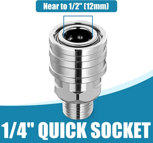 Miniatura 4 de JOEJET Accesorios para lavadora a presión de 1/4 pulgadas, adaptador de lavadora a presión de acero inoxidable, enchufe de conexión rápida de 1/4
