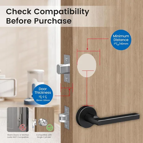 Miniatura 8 de Cerradura inteligente con cámara sin llave cerradura de puerta de entrada 2K Video WiFi cerrojo huella digital teclado aplicación Control remoto