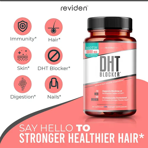 Miniatura 4 de Bloqueador DHT para el crecimiento del cabello con Saw Palmetto, biotina, queratina colágeno para cabello, piel y uñas, vitaminas para mujeres