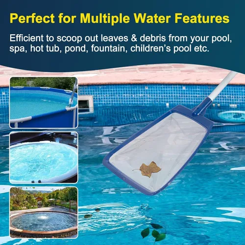 Miniatura 6 de POOLAZA Red de desnatador para bañera de hidromasaje, malla fina con mango de aluminio extensible de 35 pulgadas, para bañera de hidromasaje