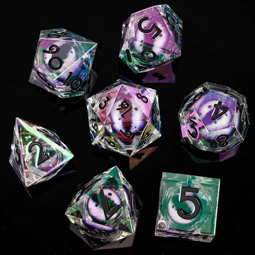 Miniatura 17 de DND - Juego de dados de metal, UBEUCK 7 piezas de dados de metal DND para cajas de juegos de mesa de Calabozos y Dragones