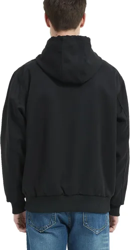 Miniatura 2 de MOERDENG Chaqueta de trabajo activa para hombre, ajuste holgado, con capucha, abrigos ligeros
