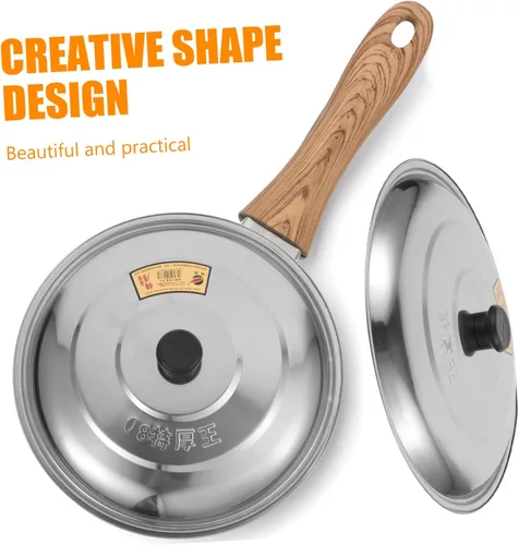 Miniatura 8 de Cabilock Tapas de sartén Tapa de olla Wok Tapa de olla: Tapa de sartén redonda de acero inoxidable con perilla Cubierta de sartén para sartén