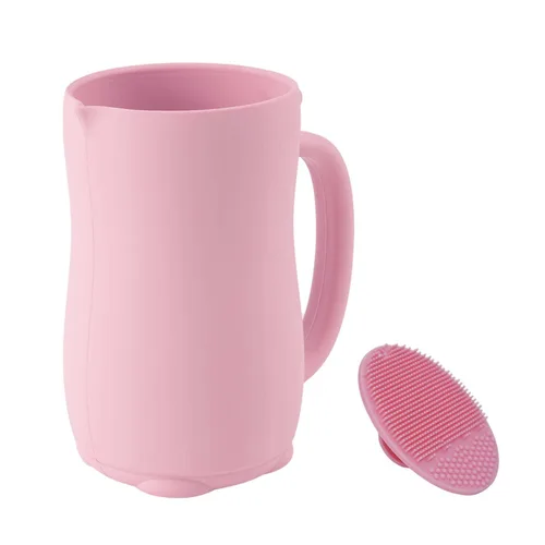 Miniatura 10 de mandoo Taza de enjuague de baño para bebés, silicona de grado alimenticio, taza de enjuague para champú y lavado corporal para niños con mango