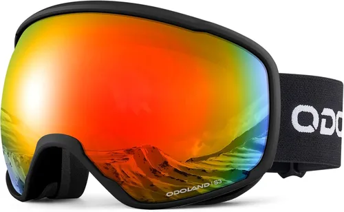Miniatura 13 de Odoland Gafas de esquí de nieve S2 de doble lente antivaho OTG a prueba de viento UV400 para hombres, mujeres y jóvenes, esquí, snowboard Lente