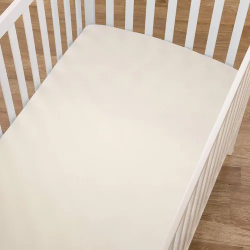 Miniatura 6 de American Baby Company Paquete de 3 sábanas bajeras para cuna, 100% algodón natural, 38 x 24 pulgadas, suaves y transpirables, portátiles para Beige