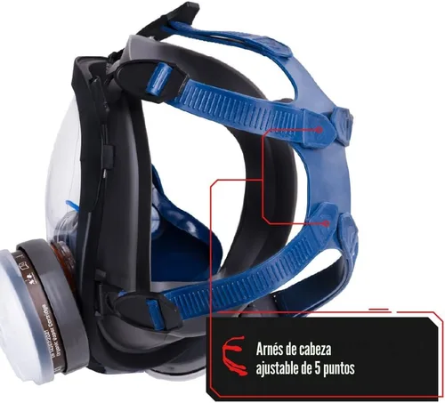Miniatura 4 de Parcil Distribution Full Face Respirator Mask - Air Purifying, Organic Vapor & Particulate - Industrial Use - CE Tested Pt-100 Transparente