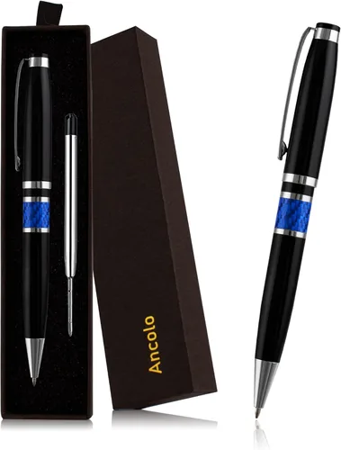 Miniatura 11 de Ancolo Bolígrafo personalizado: bolígrafos ejecutivos para hombres, mujeres, caja de regalo de bolígrafo de metal y 2 recambios de tinta negra Rojo