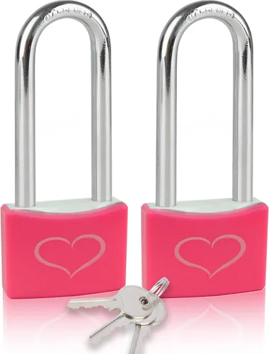 Miniatura 9 de Paquete de 2 candados con 3 llaves, cerradura de casillero con cuerpo de bloqueo de aluminio de 1-9/16 pulgadas (1.575 in) de ancho, candado