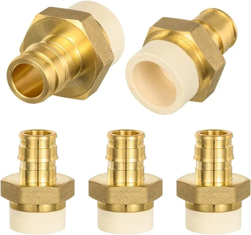 Miniatura 12 de Paquete de 2 adaptadores de transición de CPVC de 1/2 pulgada Pex x 1/2 pulgadas, accesorios PEX de latón resistente para conexión de tubería PEX-B