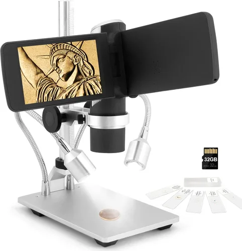 Miniatura 10 de Andonstar AD203S Microscopio Digital HDMI para Monedas con Errores con Soporte de Metal, Kit de Microscopio USB Portátil de Mano para Niños