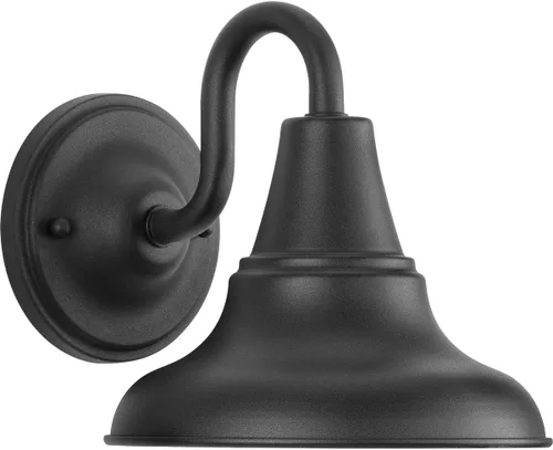 Miniatura 17 de Progress Lighting District LED Collection - Farol de pared mediana para exteriores, bronce envejecido, pantalla de metal blanco pintado, 1 luz