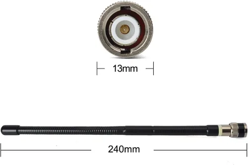 Miniatura 3 de UAYESOK Antena de radio Cb de mano 27 MHz BNC Antena de escáner de radio flexible látigo suave para Cobra Midland Uniden portátil de mano Cb Radio