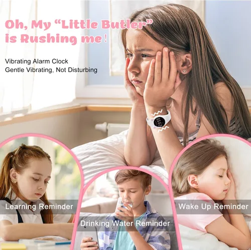 Miniatura 4 de Relojes digitales para niños y niñas, reloj deportivo con rastreador de fitness, podómetro, reloj despertador, cronómetro, no necesita aplicación