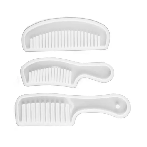 Miniatura 7 de Peine de resina de fundición de resina translúcida de dientes anchos para el cabello, juego de 3 piezas para hacer joyas de bricolaje