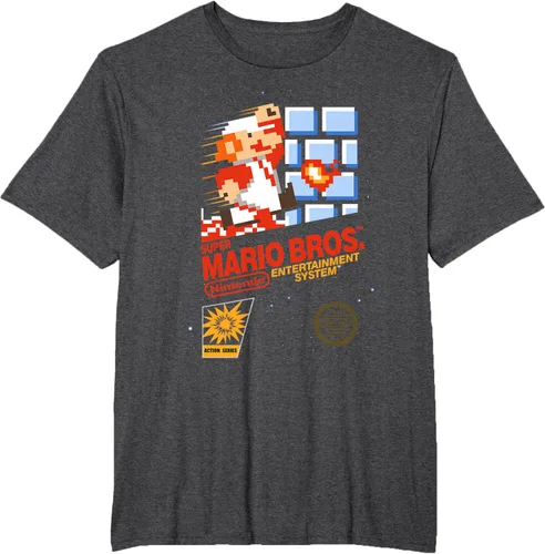 Miniatura 13 de Super Mario Dashin - Camiseta gráfica de acción, ajuste clásico, cuello redondo, color negro