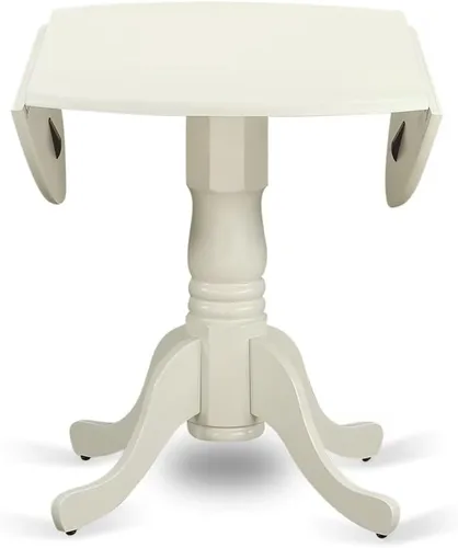 Miniatura 4 de East West Furniture DLAB5-LWH-64 - Juego de mesa y sillas de cocina de 5 piezas, incluye una mesa de comedor redonda con gotas y 4 sillas de comedor