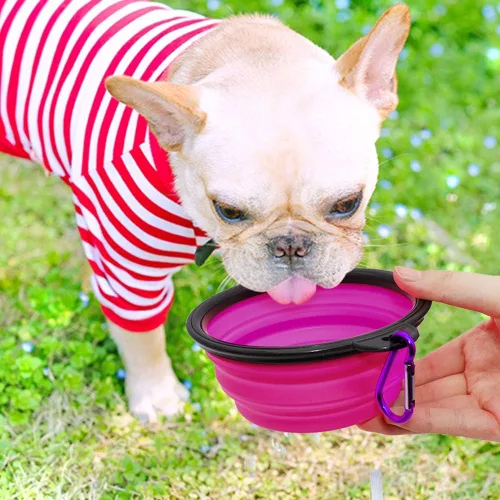 Miniatura 5 de Tazón para Perros Cuencos Plegables para Mascotas, Paquete de 2 Cuencos Plegables de Agua para Perros para Gatos y Perros, Plato Portátil de Verde +